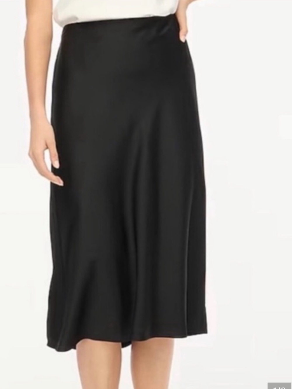 Jcrew Black Satin Slip Skirt